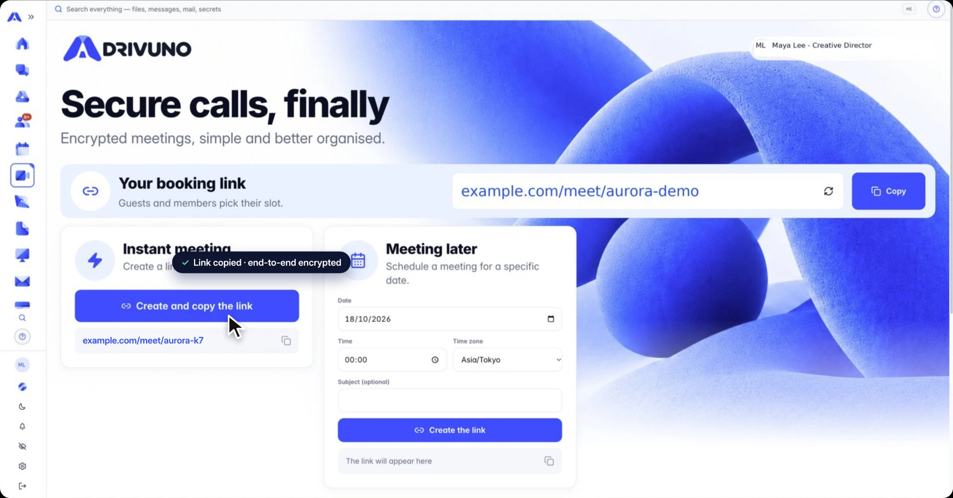 Calendly — but your availability stays private.